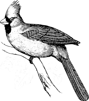 Blackand White Sketchof Birdon Branch PNG