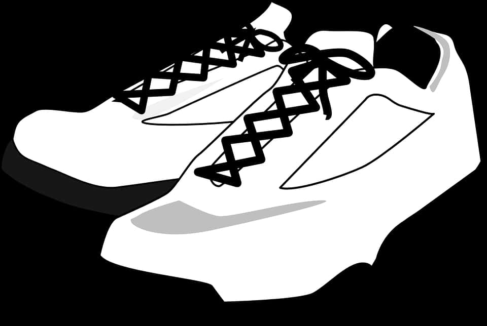 Blackand White Sneakers Vector PNG