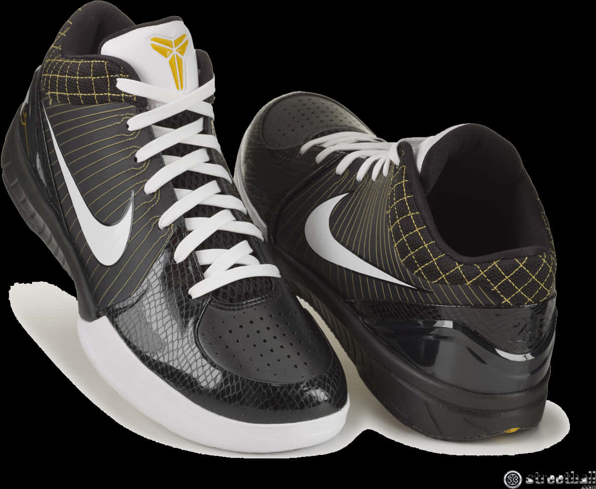 Blackand White Sports Shoes PNG