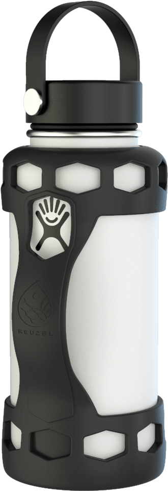 Blackand White Sports Water Bottle PNG