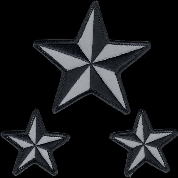 Blackand White Star Patches PNG