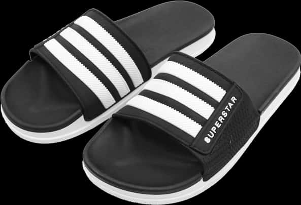 Blackand White Striped Slides PNG