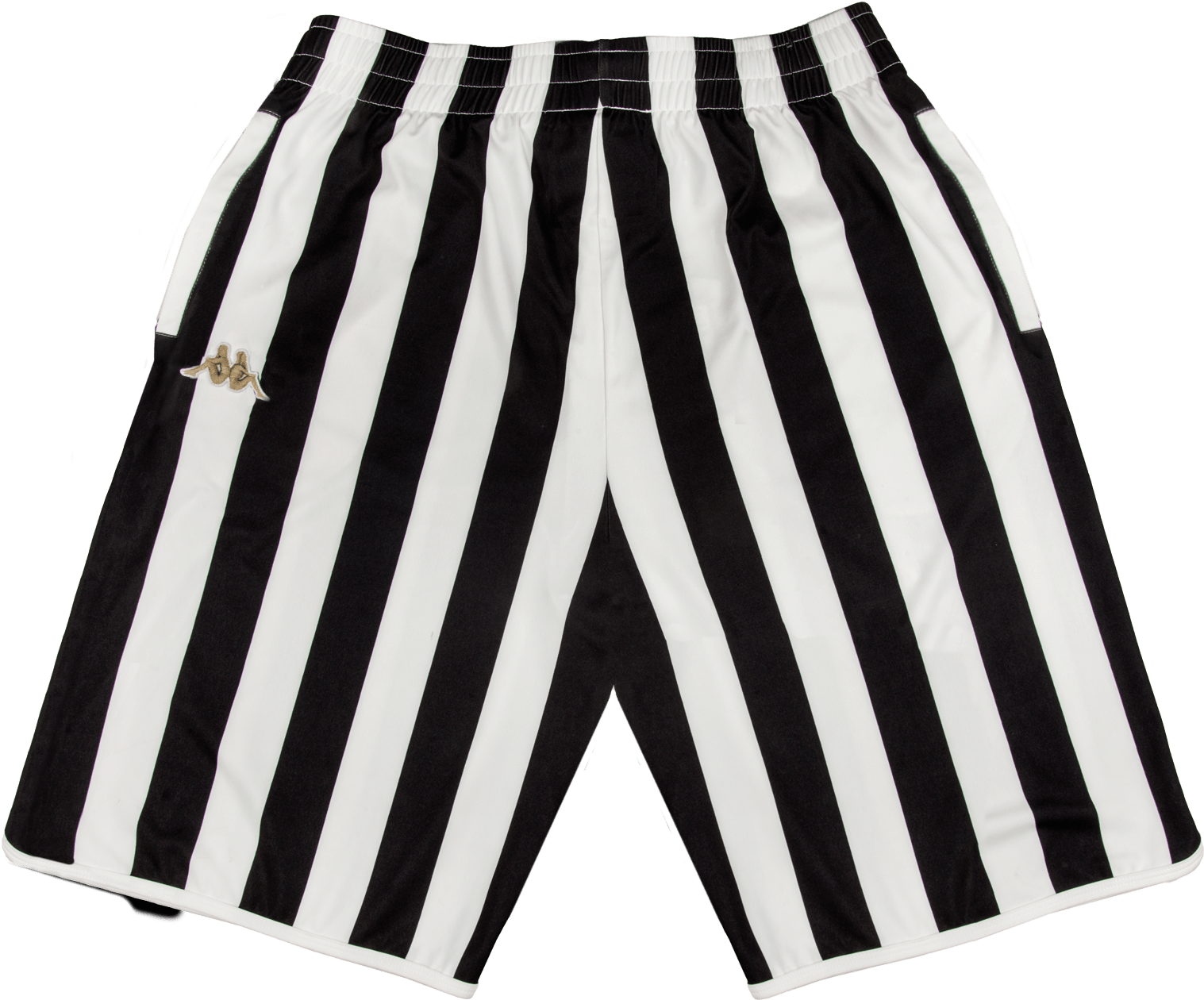 Blackand White Striped Sports Shorts PNG