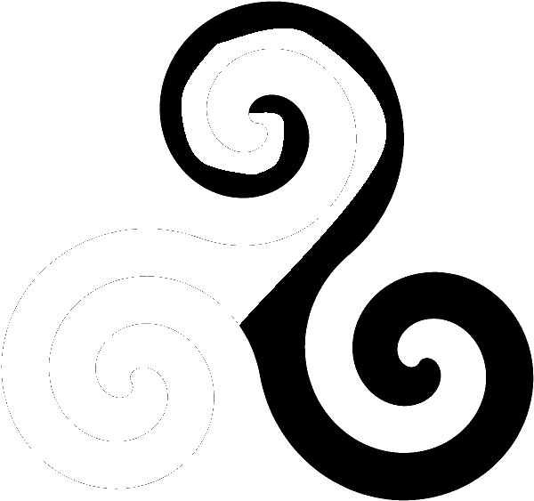 Blackand White Triskelion Spiral PNG