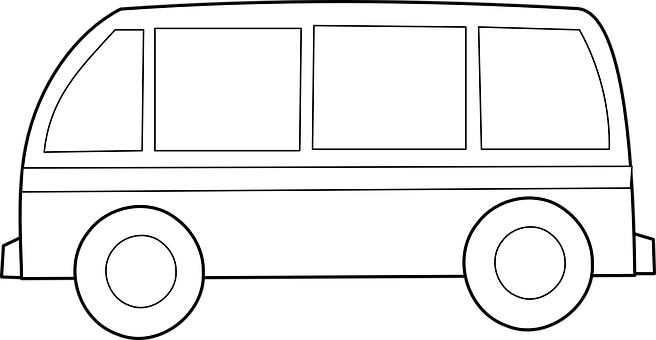 Blackand White Van Outline PNG
