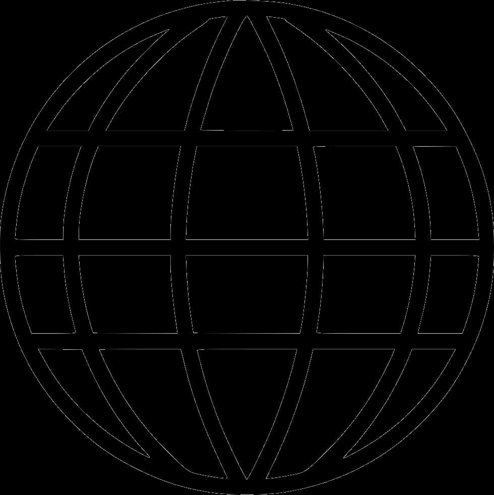 Blackand White World Grid Graphic PNG