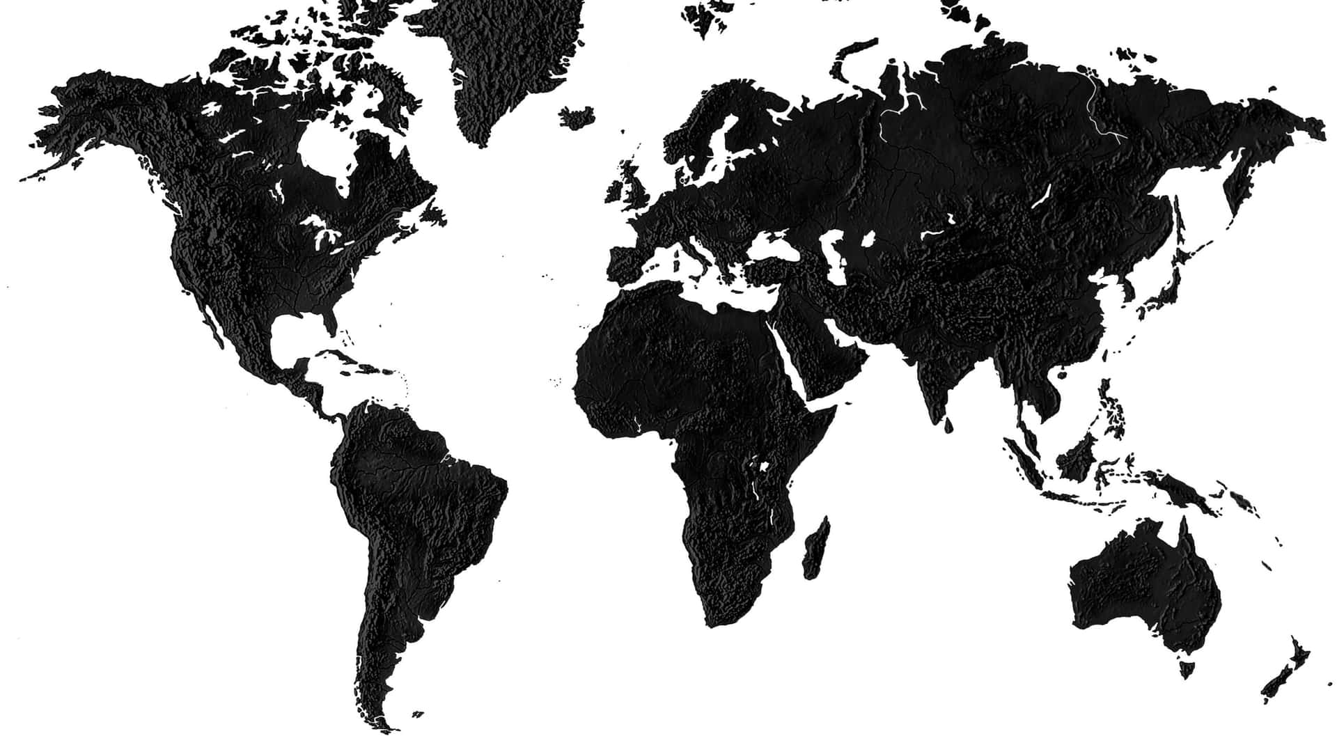 Blackand White World Map Desktop Wallpaper