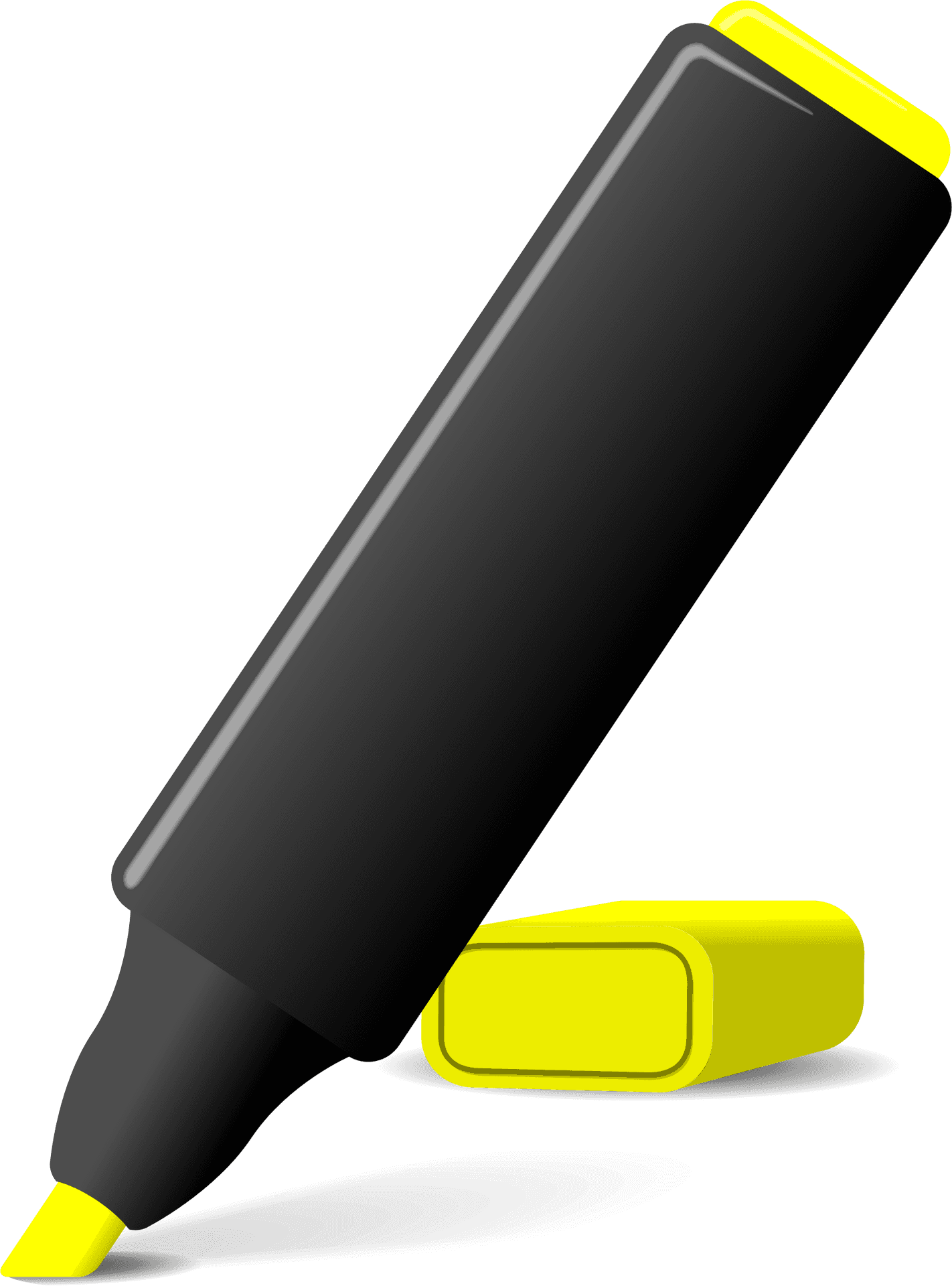 Blackand Yellow Highlighter PNG