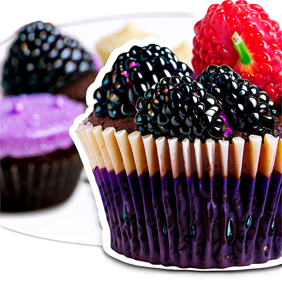 Blackberry Cupcakes Png Oox53 PNG