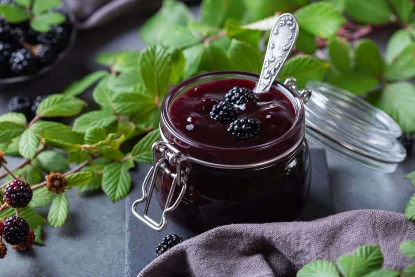 The Sweet Taste of Delicious Blackberry Jam" Wallpaper