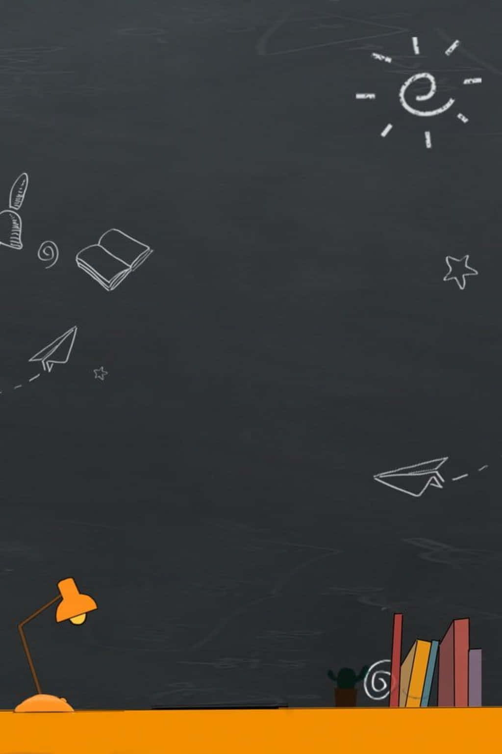 Blackboard With Cute Doodles Background