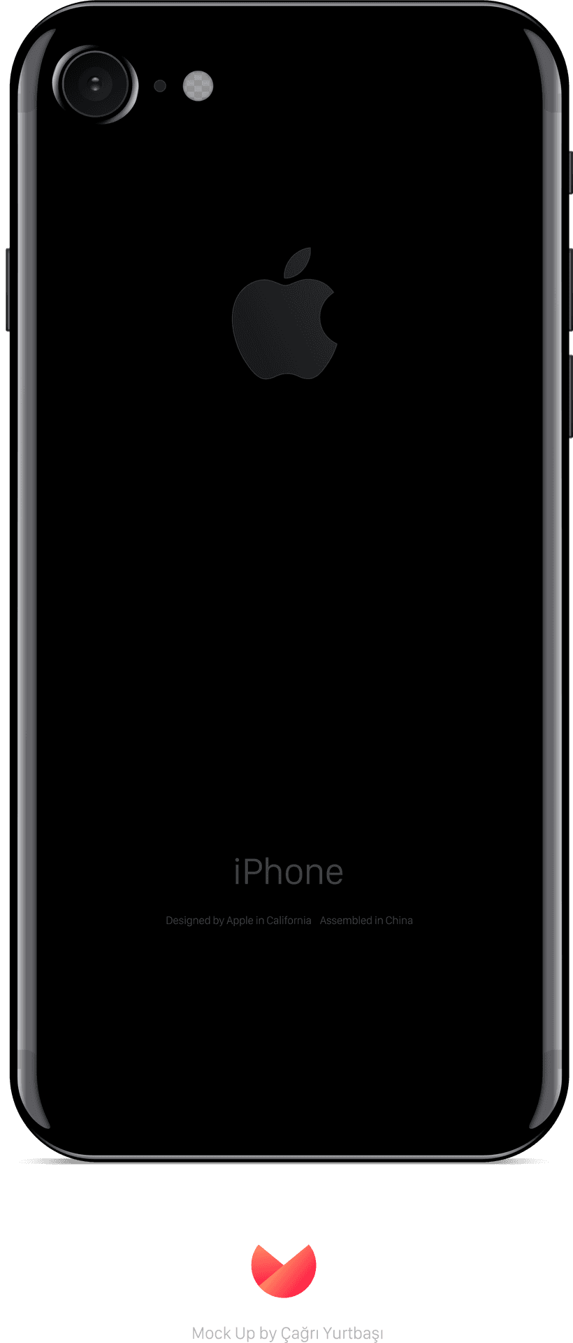 Blacki Phone Mockup Back View PNG