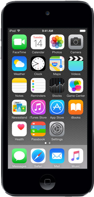 Blacki Pod Touch Displaying Apps PNG