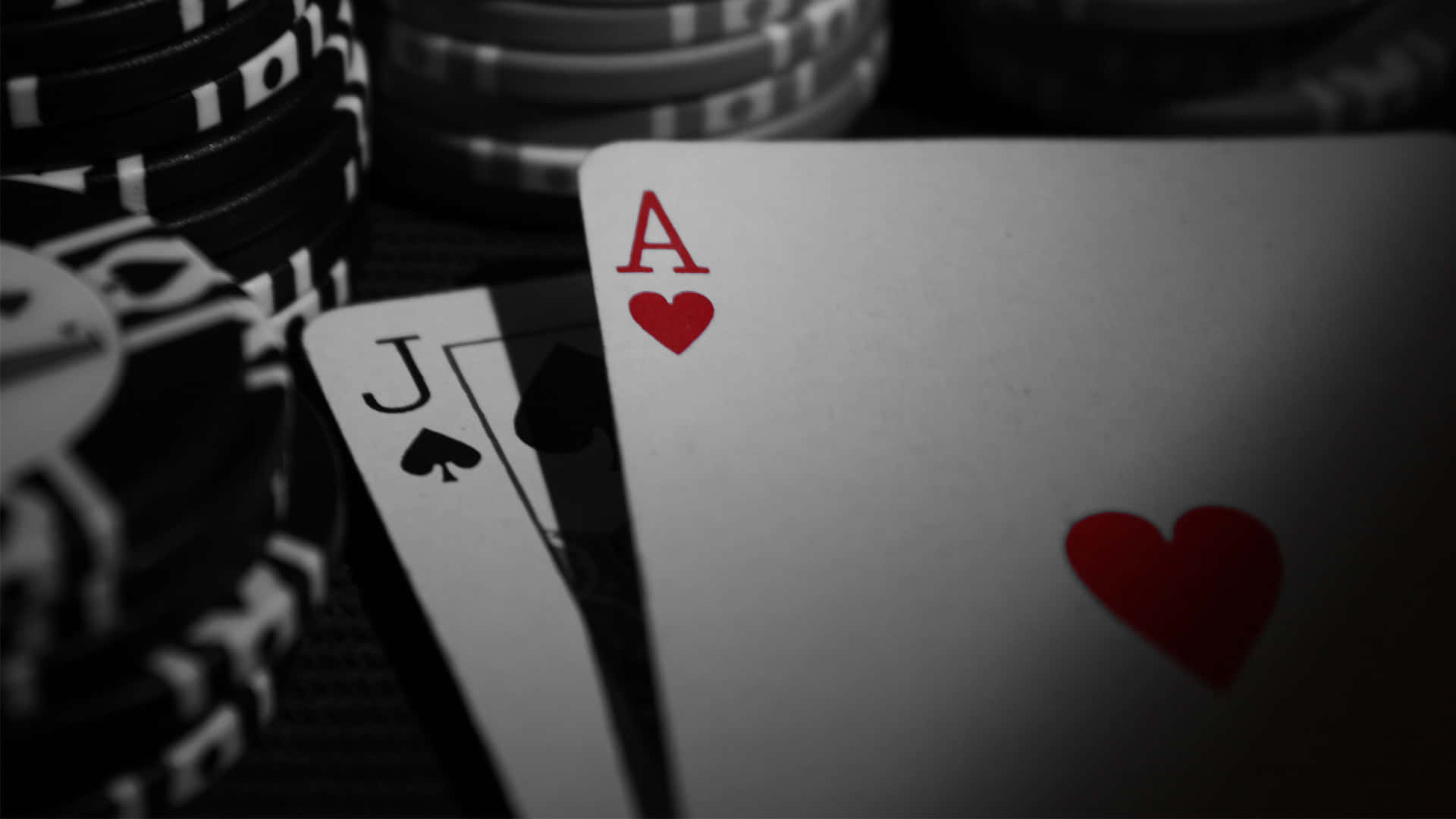 Blackjack Handwith Casino Chips Wallpaper