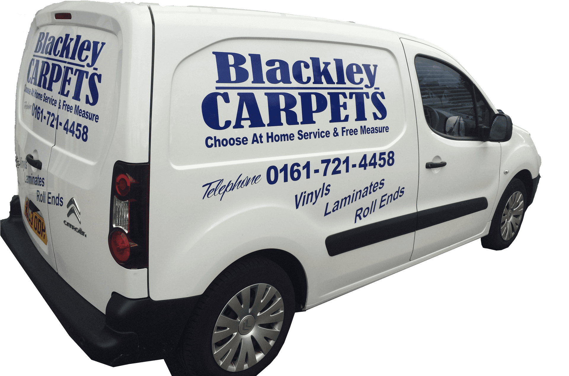 Blackley Carpets Van Branding PNG