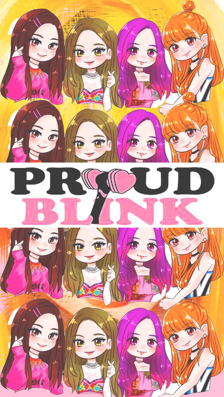 Blackpink Anime Pattern With Quote Wallpaper