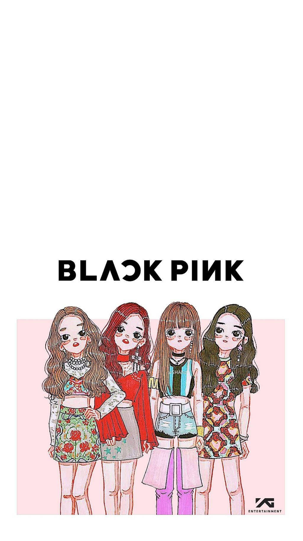 Blackpink Anime Version Of The Girls Wallpaper