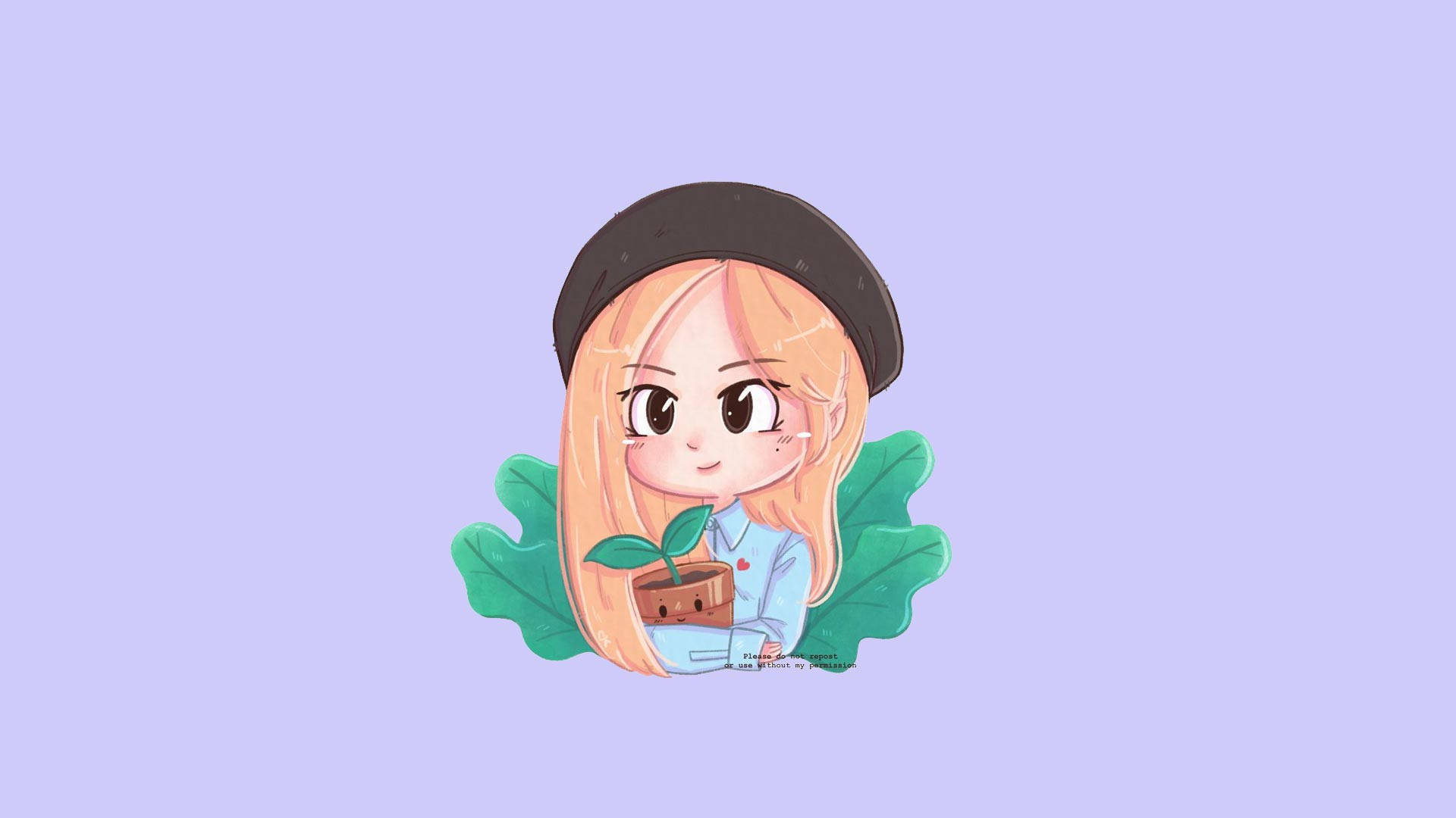 Blackpink Anime Version With Plants Wallpaper