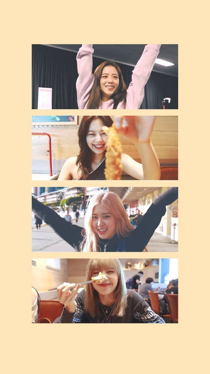 Blackpink Cute Members Genuine Smile Background