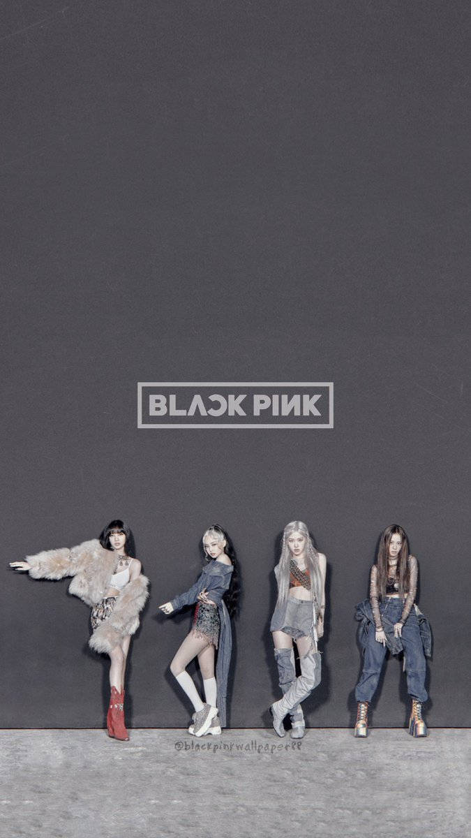 Blackpink Logo How You Like That In Gray Wallpaper