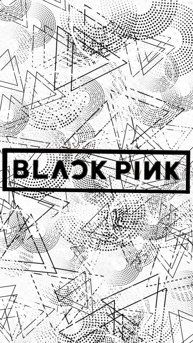 Blackpink Logo Over Black And White Wallpaper