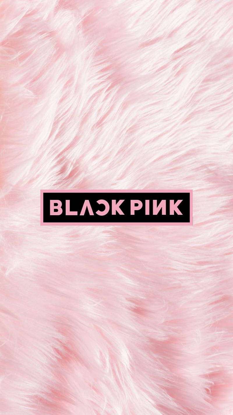 Blackpink Logo Over Pink Fur Wallpaper