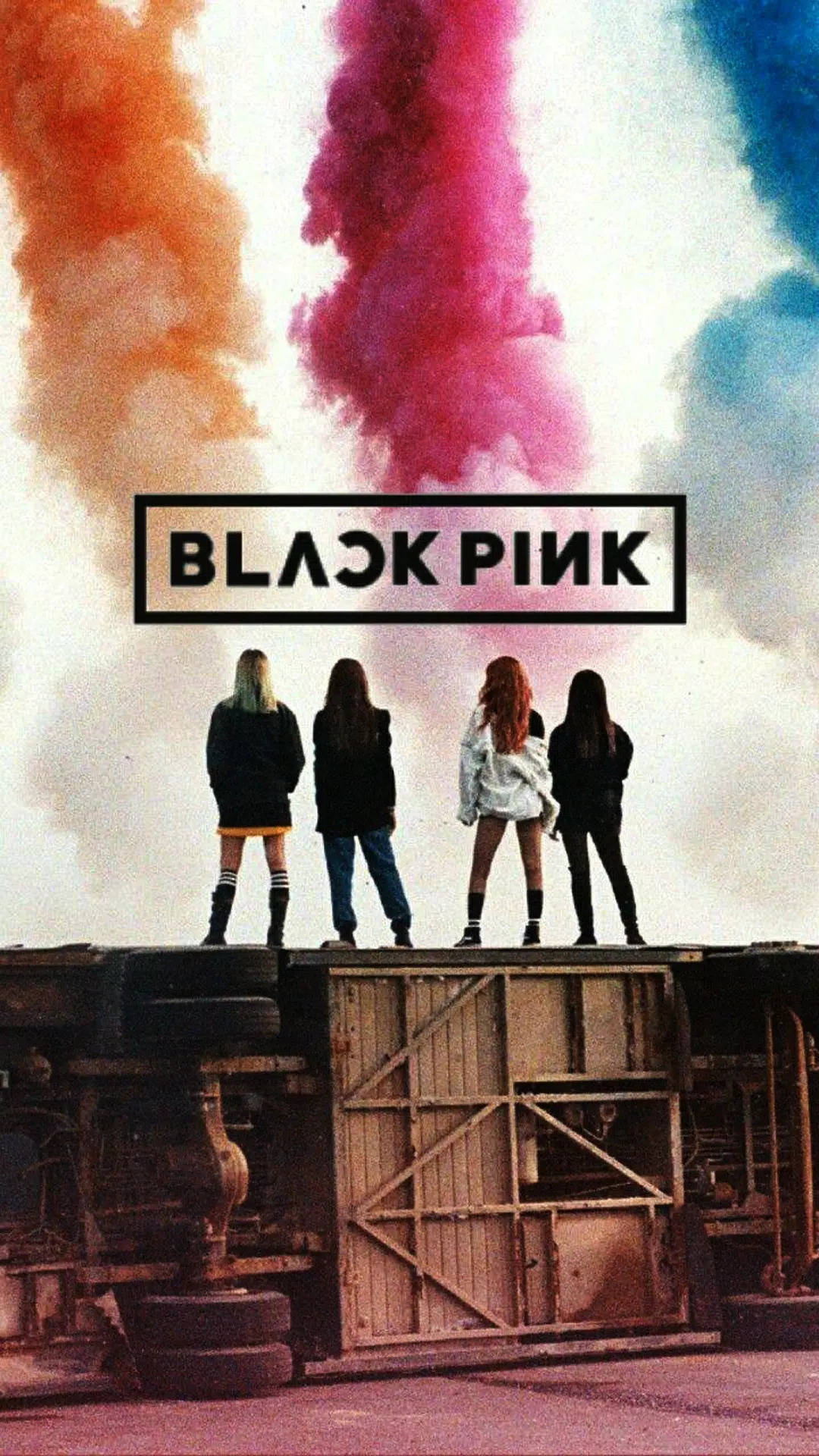 Blackpink Logo Playing With Fire Wallpaper