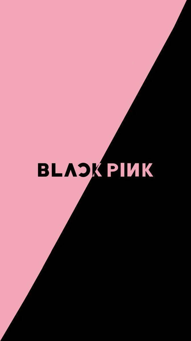 Blackpink Logo With Diagonal Division Of Color Wallpaper