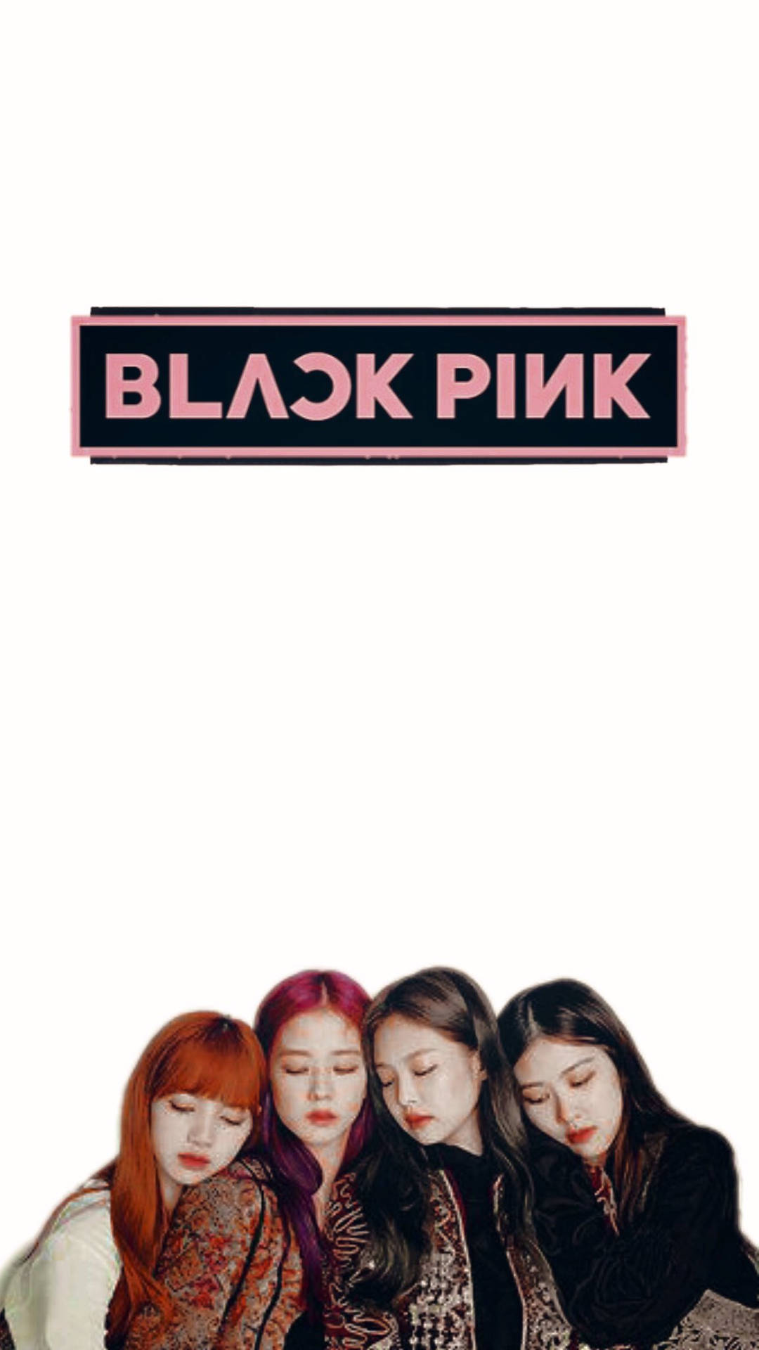 Blackpink Logo With Members Minimalist Wallpaper