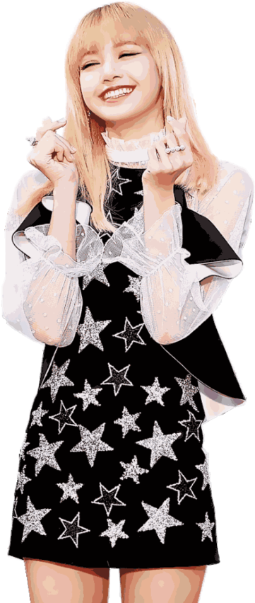 Blackpink Member Cute Pose Stars Dress.png PNG