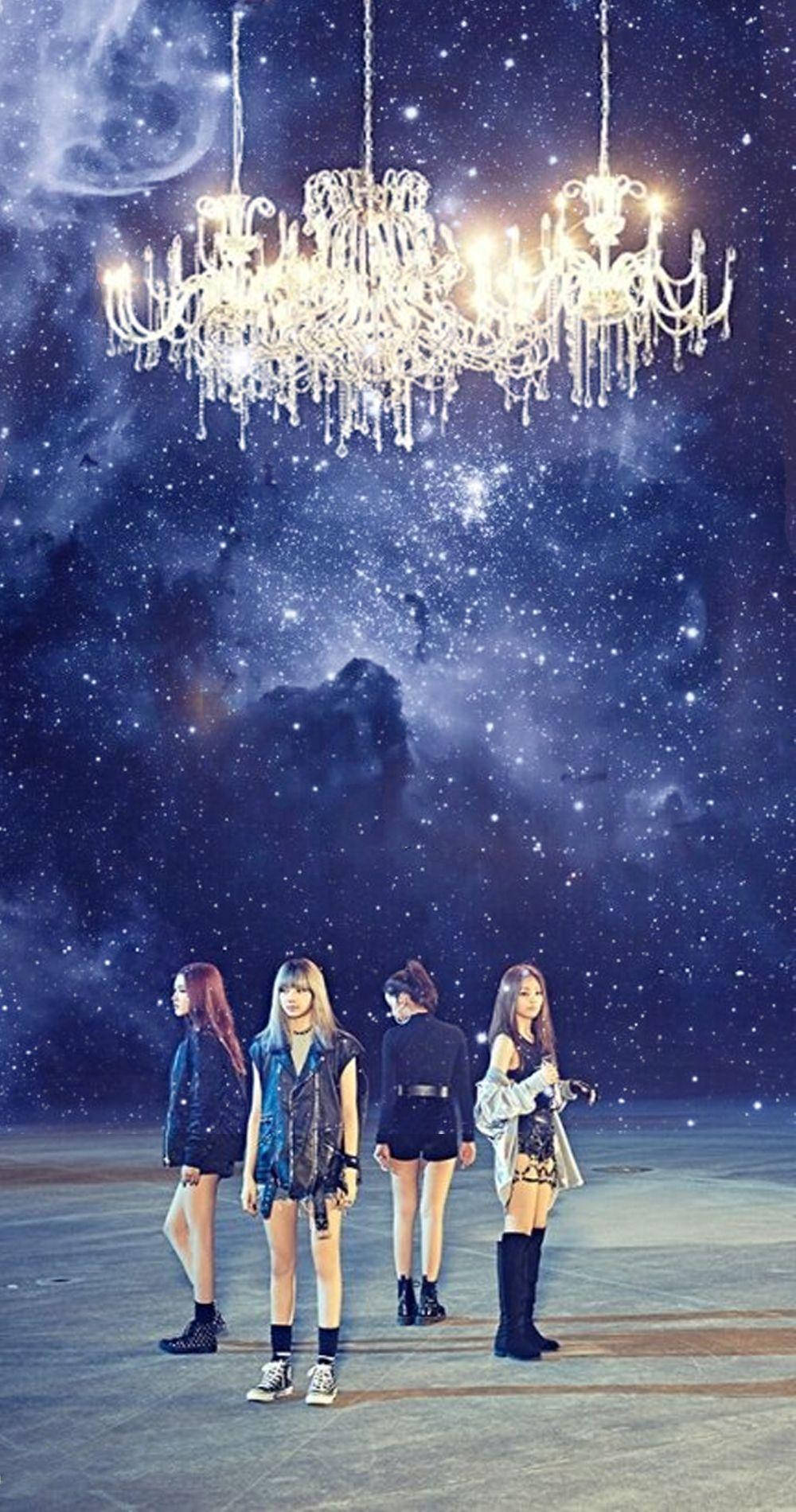 Blackpink's Whistle and Chandelier Shine in the Galaxy Wallpaper