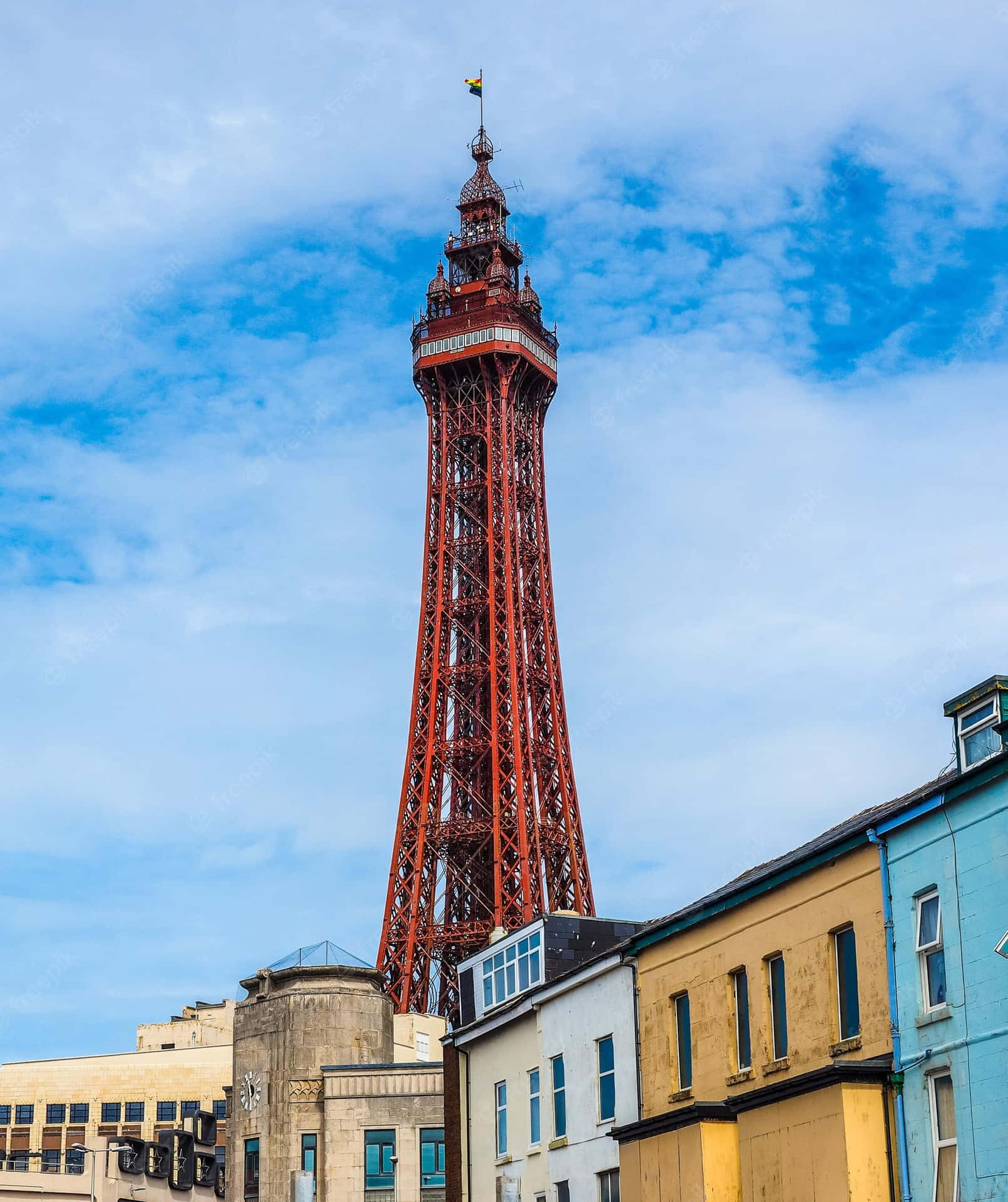 Blackpool Tower Poking Out From The Town Wallpaper