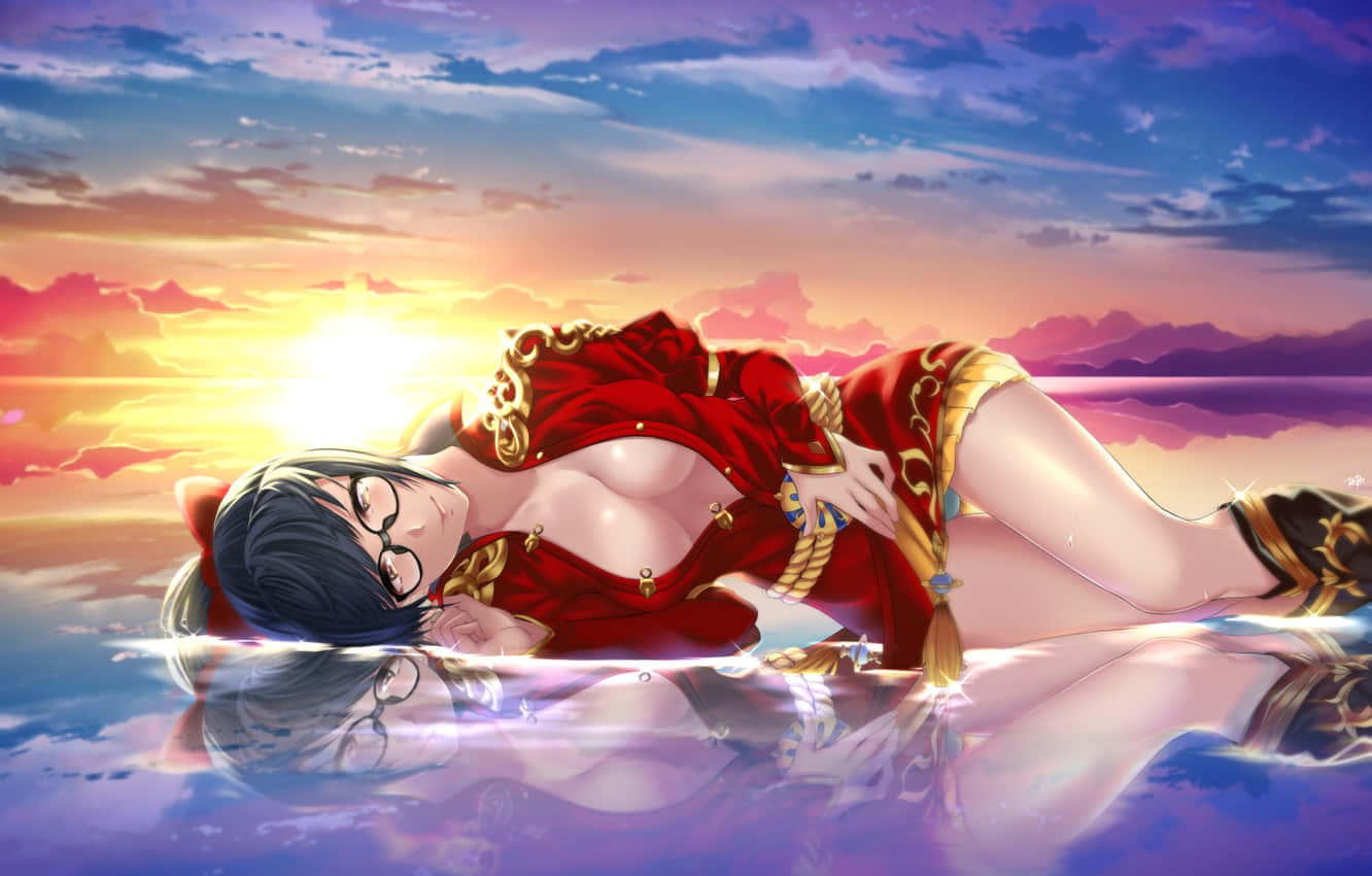 Bladeand Soul Anime Lying On Water - Blade And Soul Anime Liggande På Vatten Wallpaper