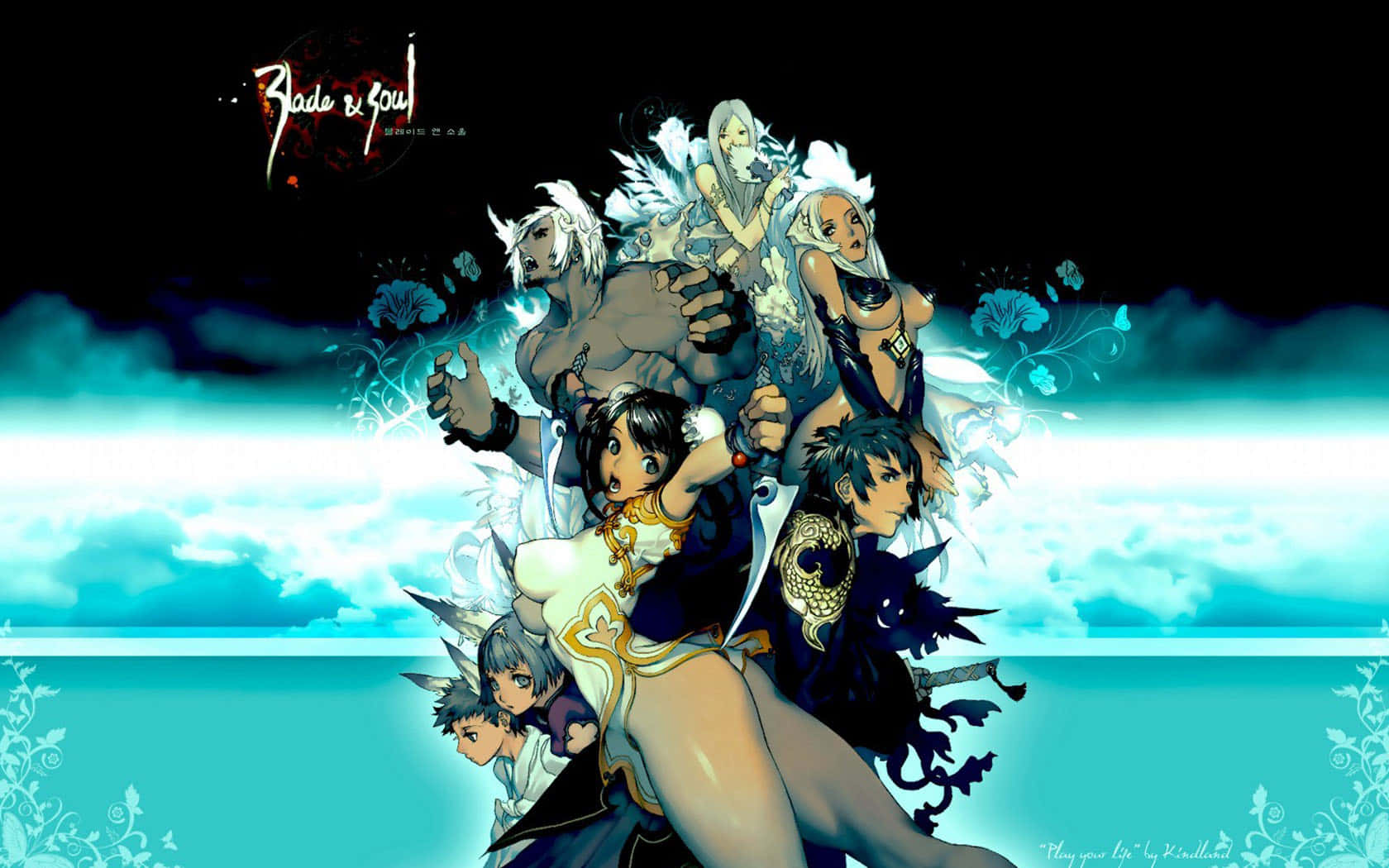 Blade And Soul Anime Main Characters Poster Background