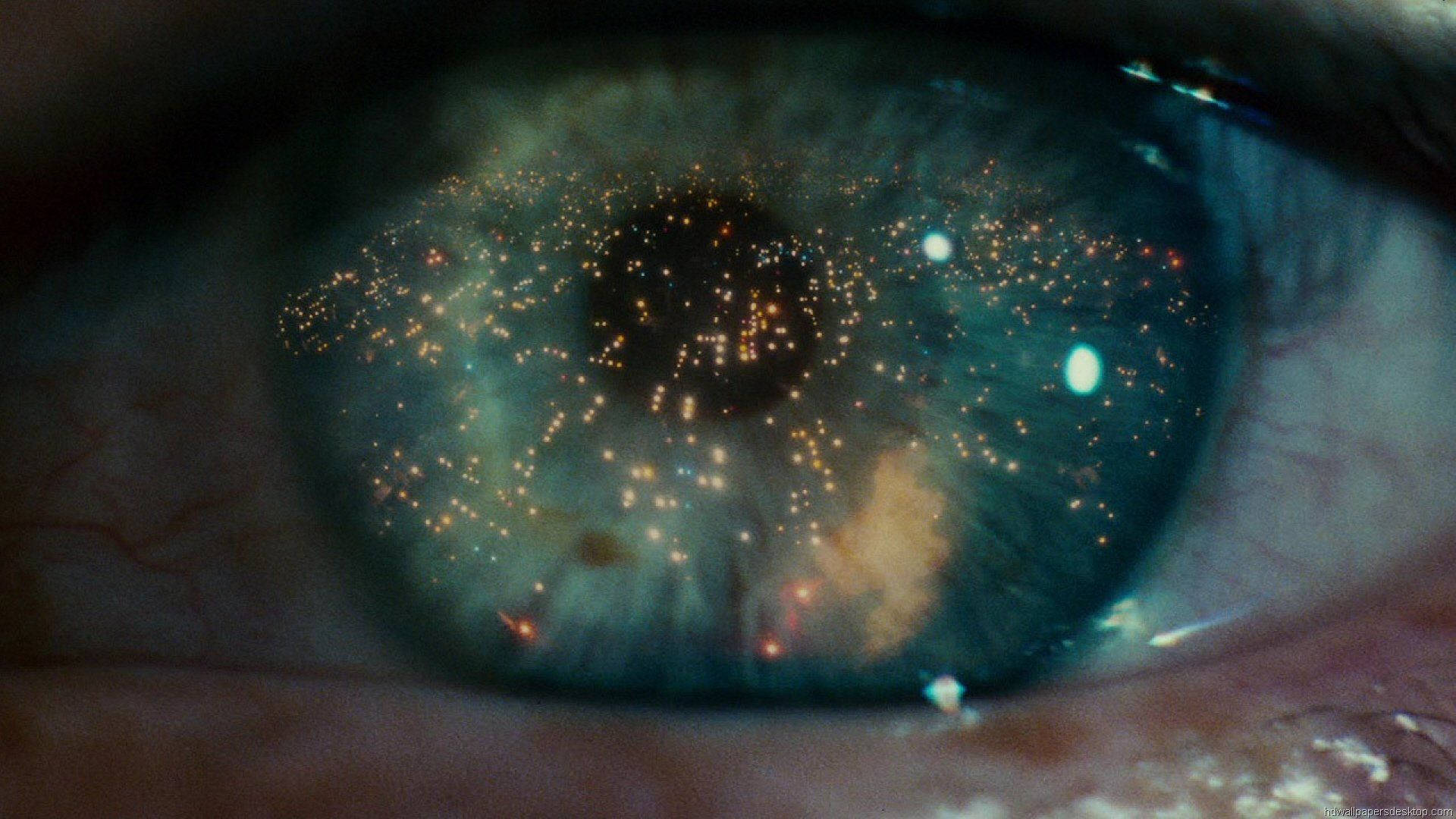 Blade Runner Green Eye With Lights Wallpaper