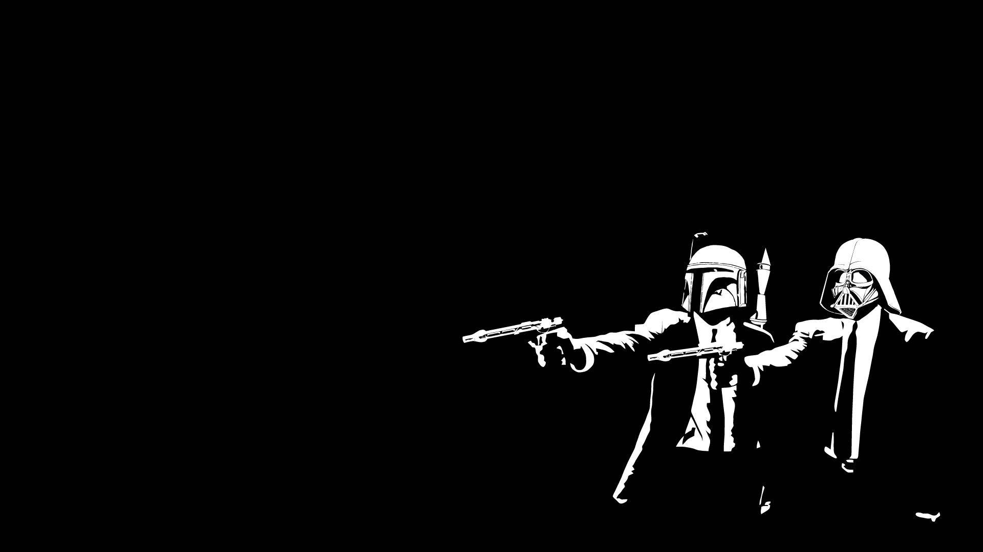 Blank And White Boba Fett Darth Vader Suits Wallpaper