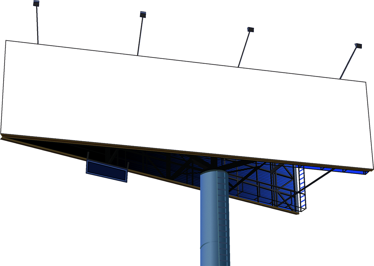 Blank Billboardat Night PNG