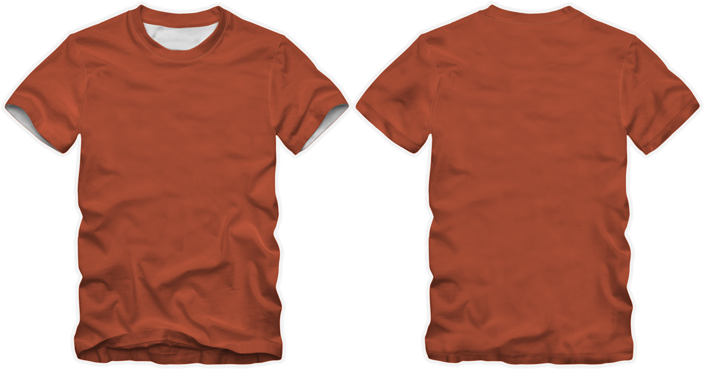 Blank Brown T Shirt Template Front Back PNG