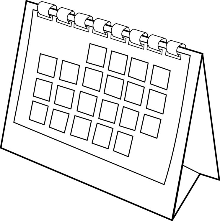 Blank Desk Calendar Clipart PNG