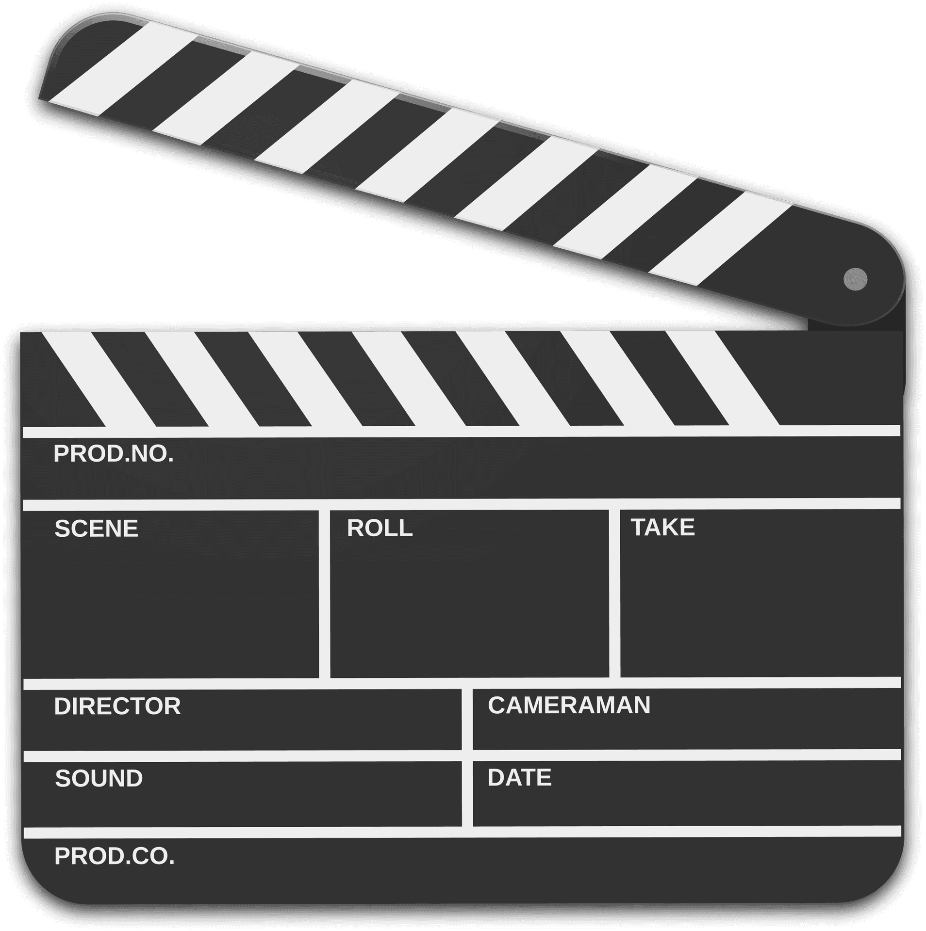 Blank Film Clapperboard PNG
