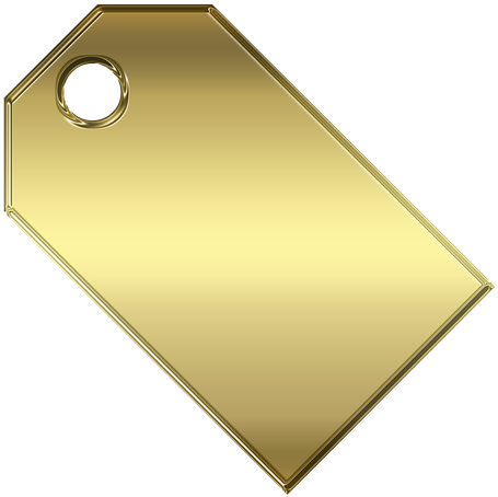 Blank Gold Price Tag PNG