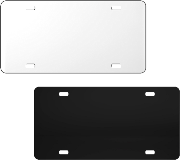 Blank License Plates White Black PNG