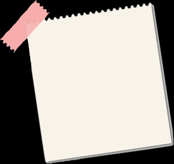 Blank Note Paperwith Pink Tape PNG