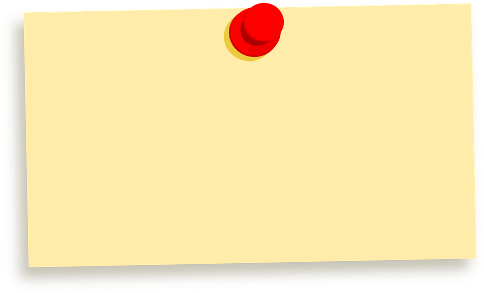 Blank Note Paperwith Red Push Pin PNG