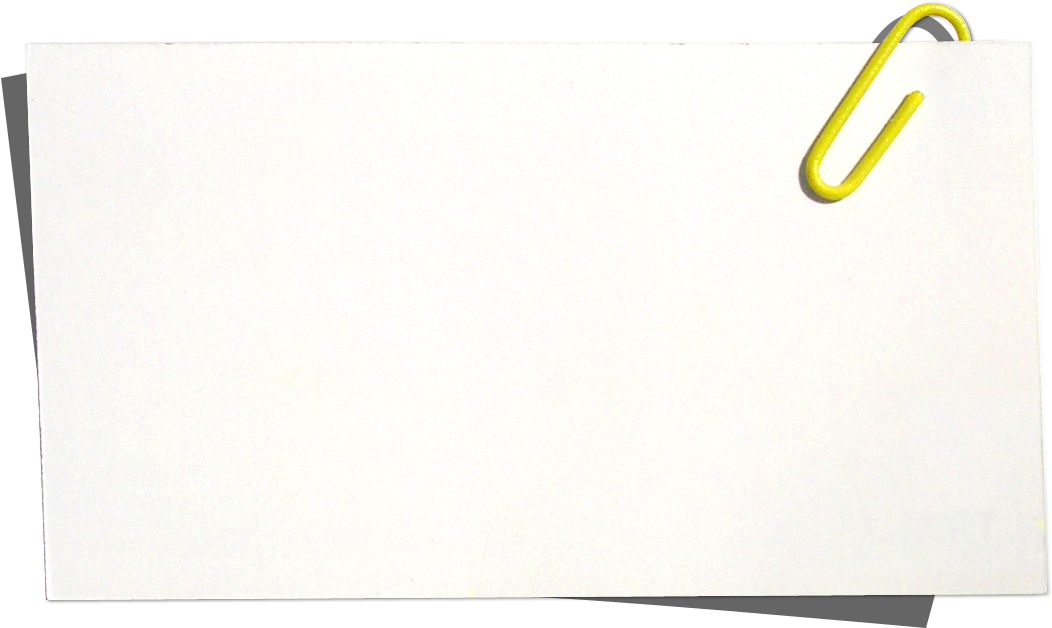 Blank Note Paperwith Yellow Paperclip PNG