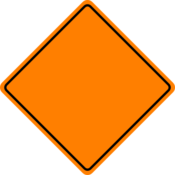 Blank Orange Diamond Road Sign PNG