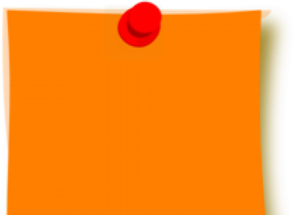 Blank Orange Postit Notewith Red Pin PNG
