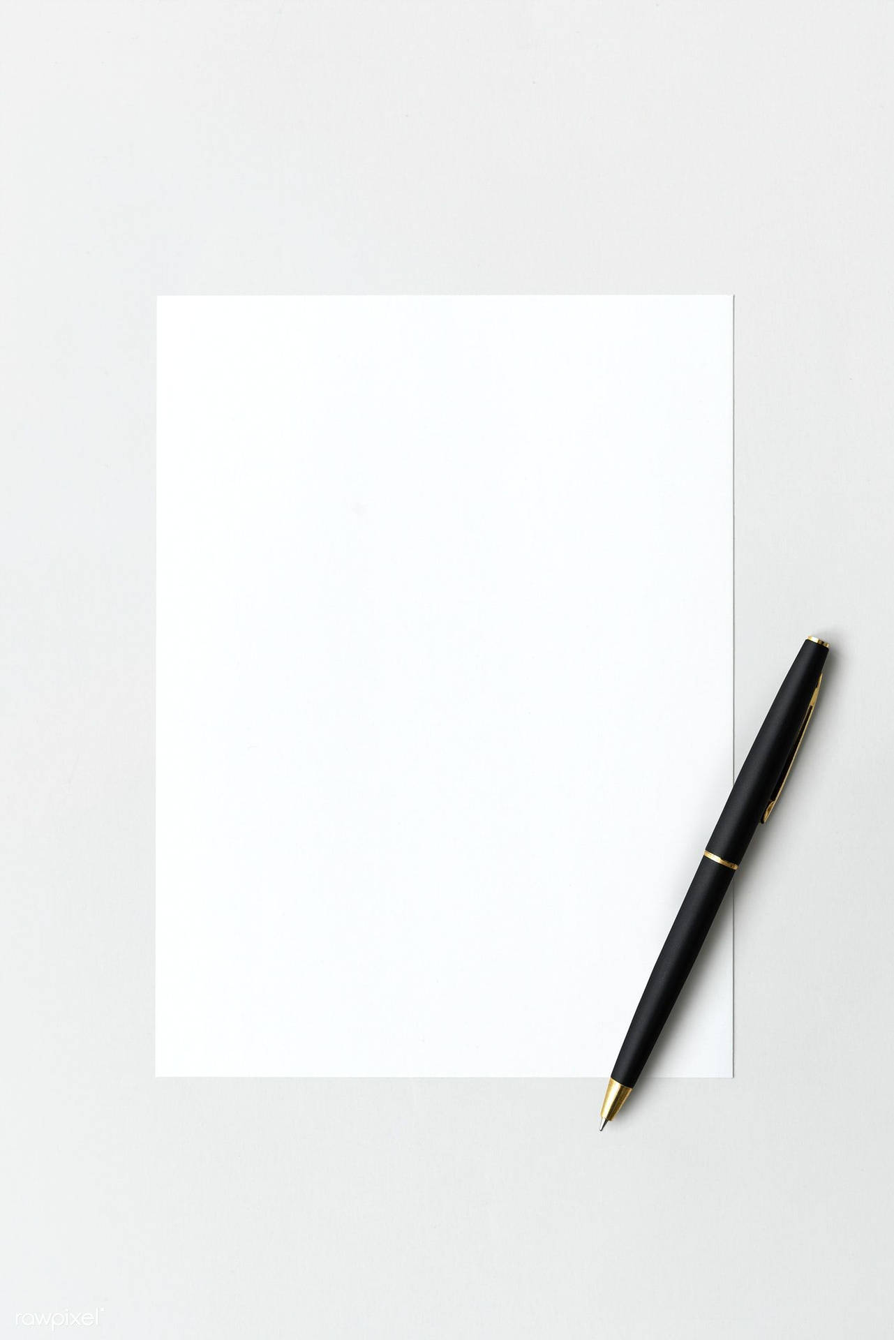 Blank Page Paper With Pen Wallpaper