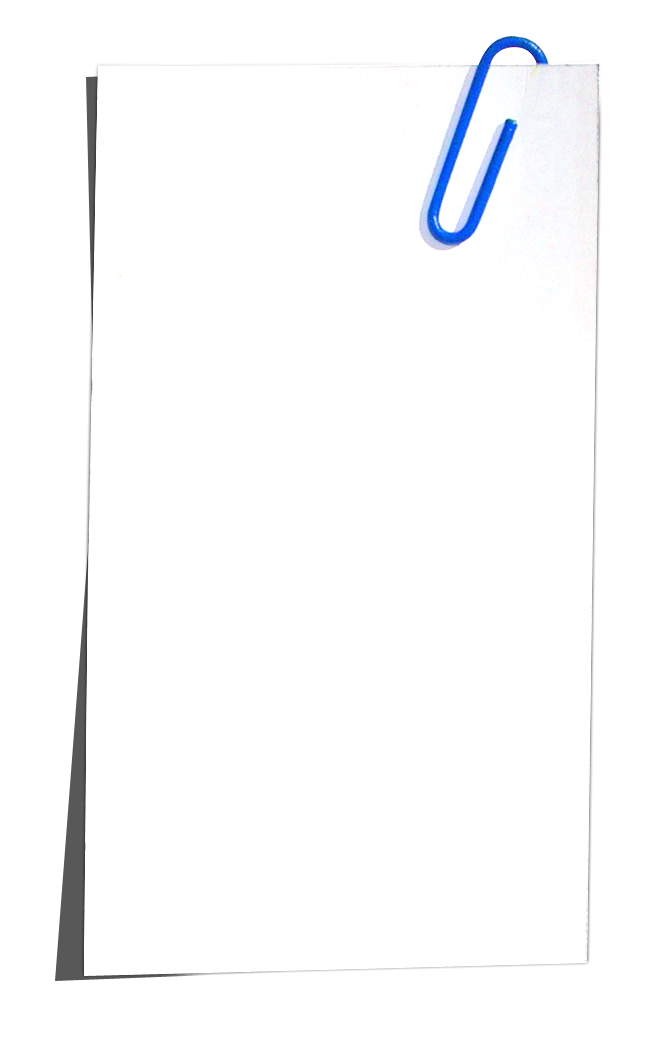 Blank Paper Blue Paperclip PNG