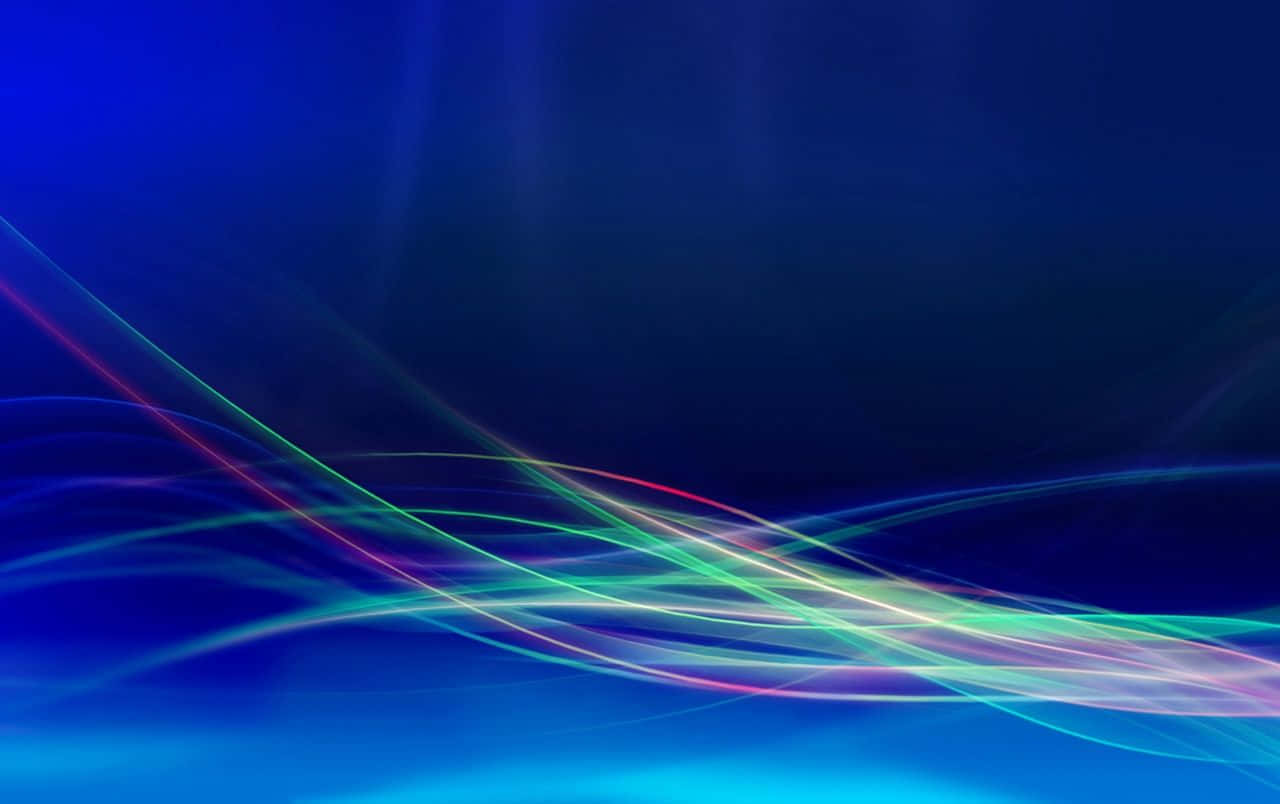 A Blue And Green Light Wave On A Blue Background